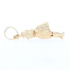 Yellow Gold Hula Dancer Pendant, 14k Hawaii Travel Souvenir Moves