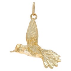 Gelbgold-Kolibri-Charme - 14k Nature-Anhänger