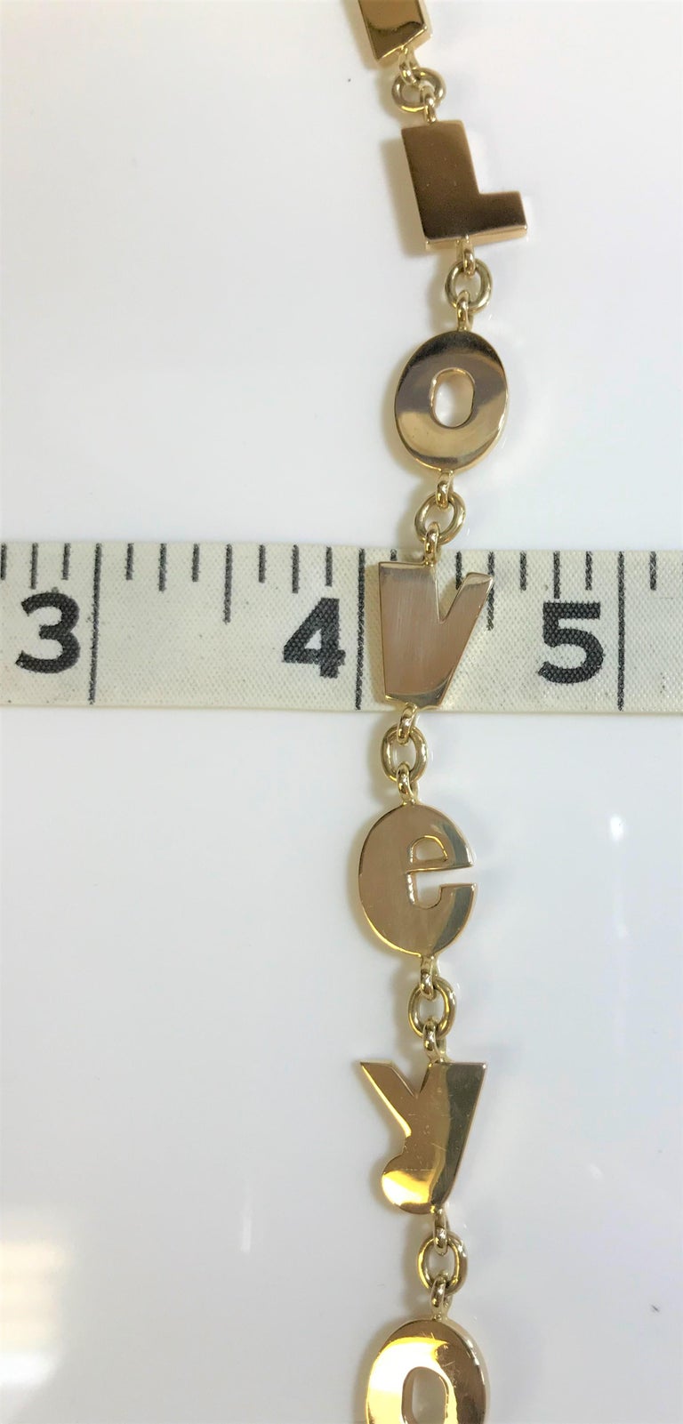 Yellow Gold "I LOVE YOU" Bracelet at 1stDibs