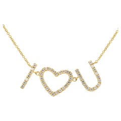 Collier I Love You en or jaune