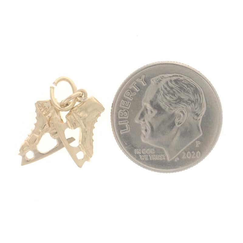 Yellow Gold Ice Skates Charm - 14k Winter Sports For Sale 1