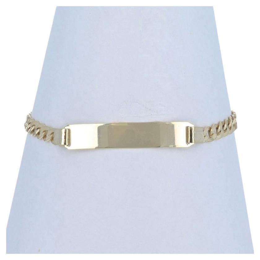 Yellow Gold Identification Bracelet 5 3/4" - 10k Engravable ID