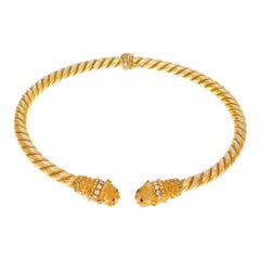 Ilias Lalaouinis für Zolotas: Fackel-Halskette aus Gelbgold mit doppeltenen Chimera-Kopfleisten