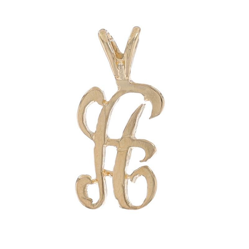 Metal Content: 14k Yellow Gold

Theme: Initial A, Monogram Script Letter

Measurements

Tall (from stationary bail): 11/16