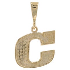 Ciondolo con iniziale C in oro giallo - 14k Monogram Lettera Unisex
