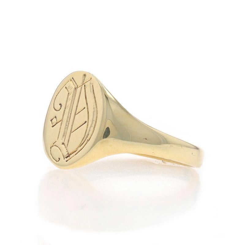 Gelbgold Initial D Siegelring - 10k Monogramm Buchstabe Damen
