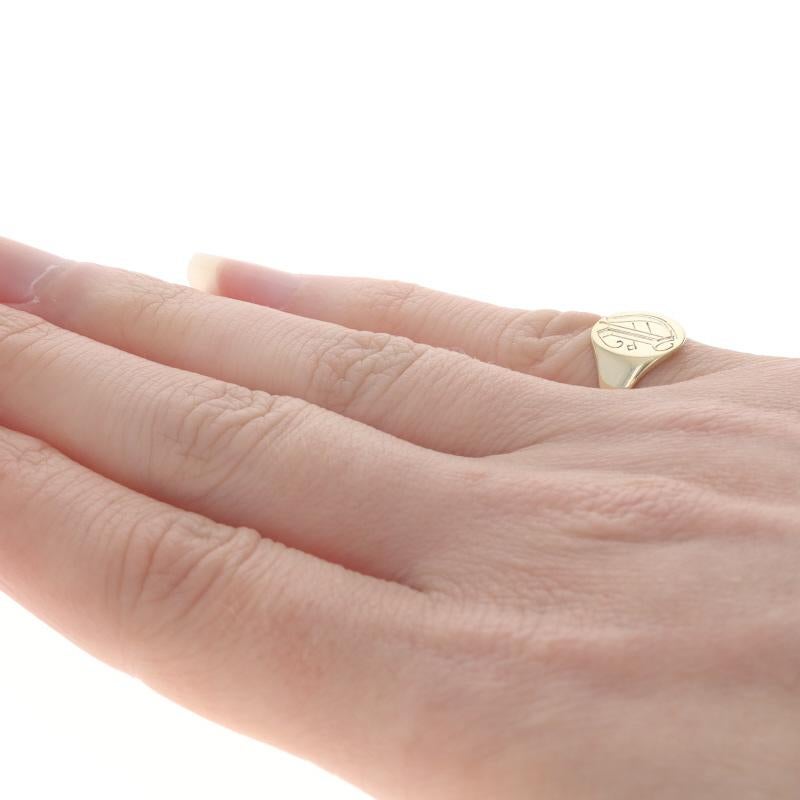 Gelbgold Initial D Siegelring - 10k Monogramm Buchstabe 1