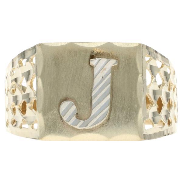 Gelbgold Initiale J Herrenring 10k Monogram Buchstabe