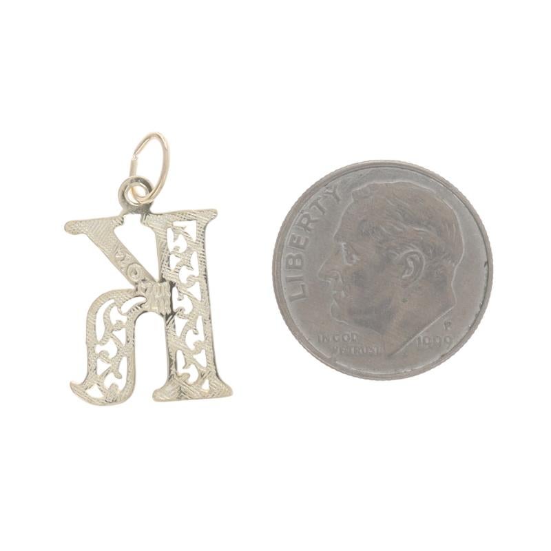 Gelbgold Initial K Anhänger 14k Scrollwork Monogram Buchstabe im Zustand „Hervorragend“ im Angebot in Greensboro, NC