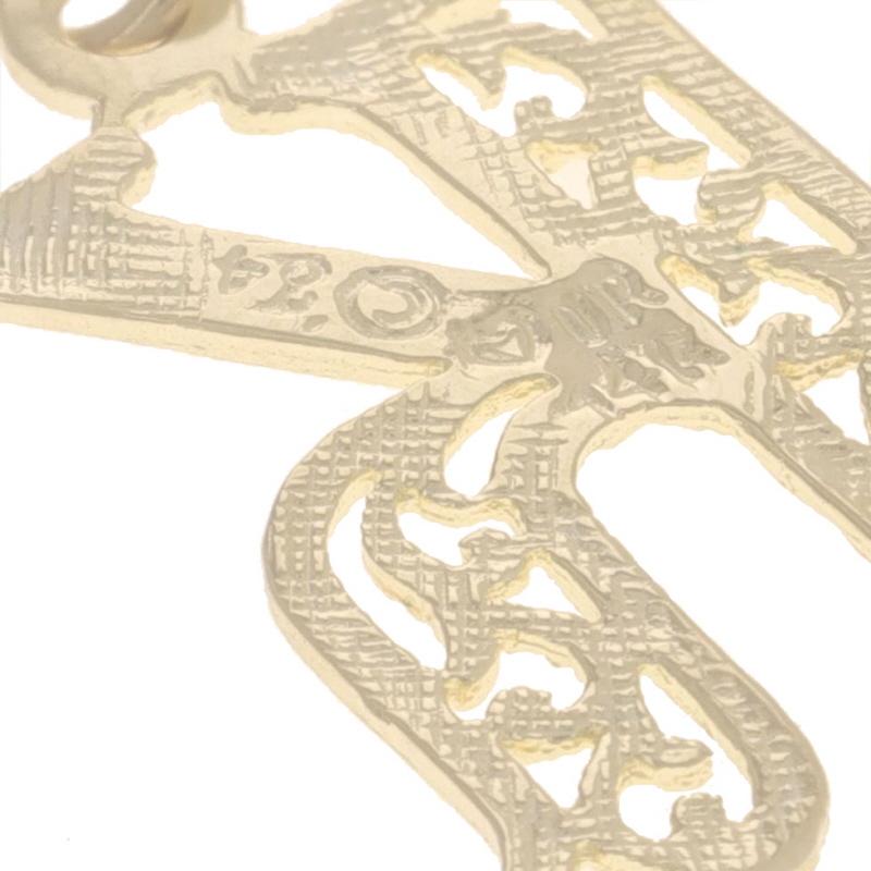 Gelbgold Initial K Anhänger 14k Scrollwork Monogram Buchstabe Damen im Angebot