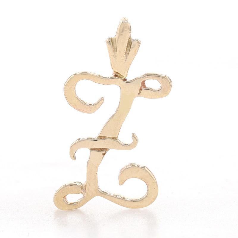 Metal Content: 14k Yellow Gold

Theme: Initial Z and Monogram Letter

Measurements

Tall (from stationary bail): 13/16