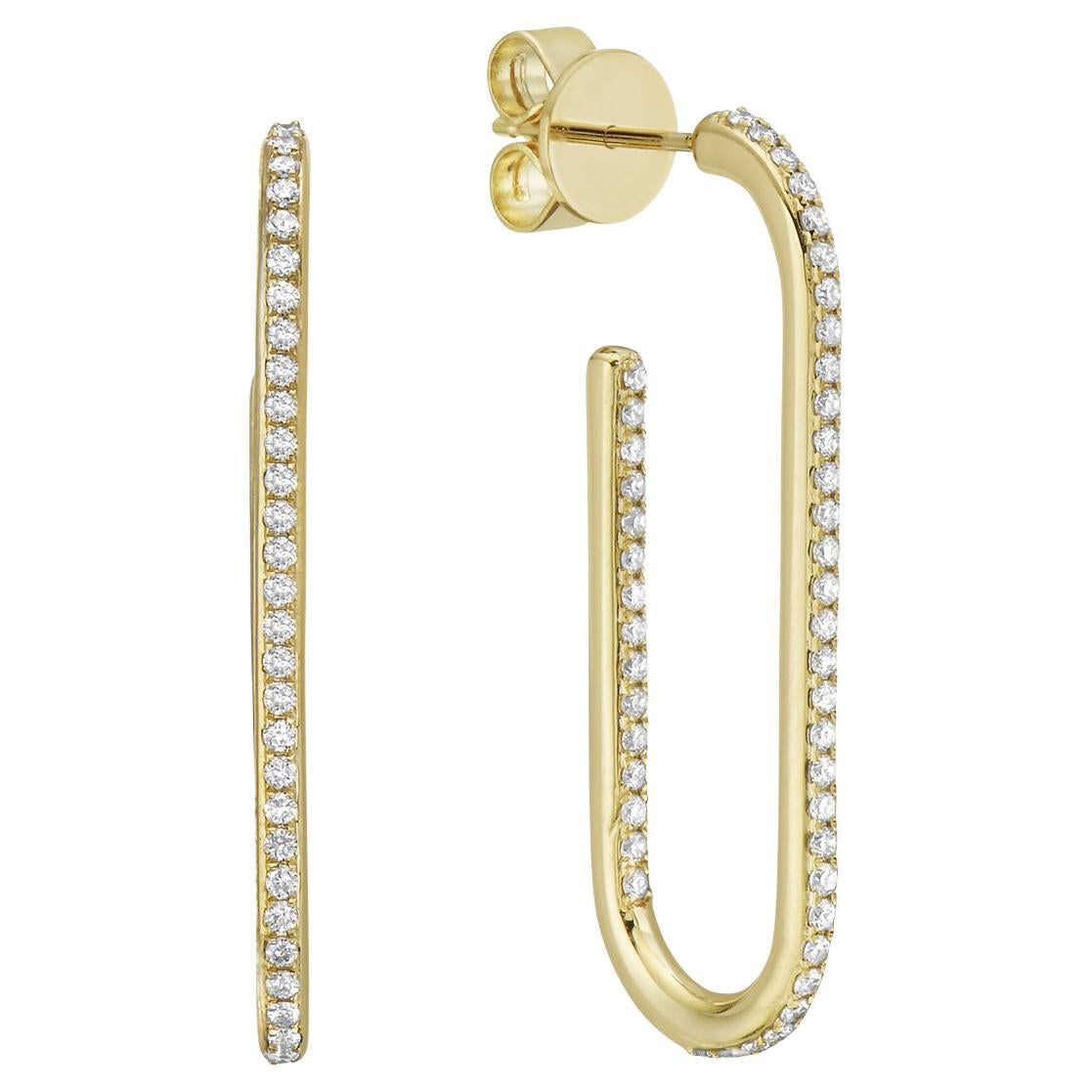 Yellow Gold Inside and Out Diamond Hoops For Sale