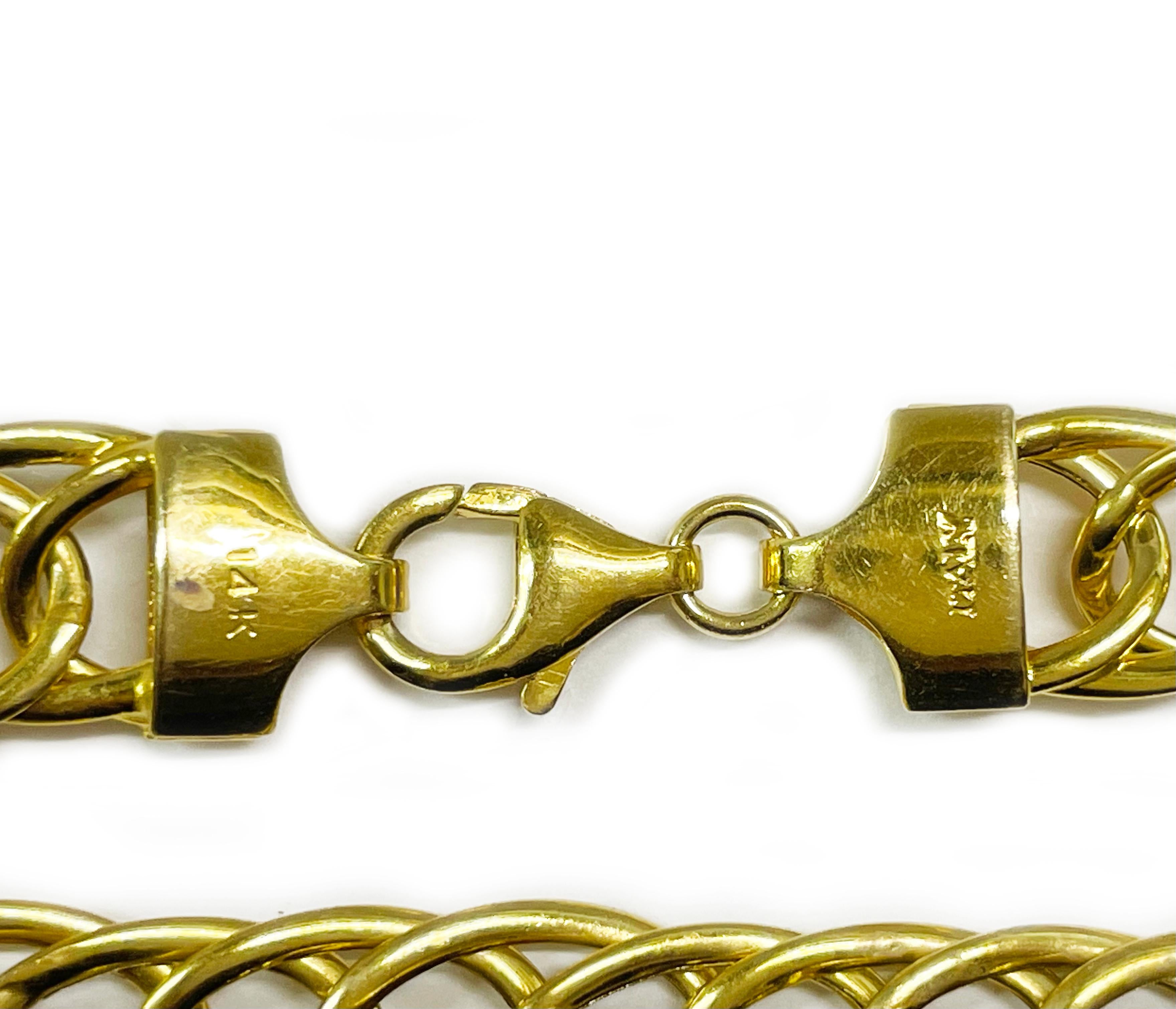 Women's or Men's Yellow Gold Interlocking Curb Link Bracelet For Sale