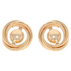 Orecchini con cerchi intrecciati in oro giallo - 14k per perle