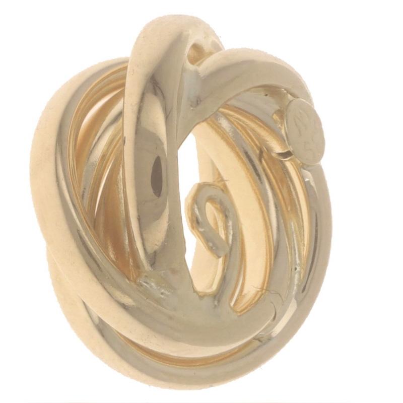 Donna Orecchini a cerchio intrecciati in oro giallo con borchie 14k in vendita