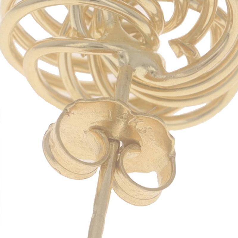 Yellow Gold Intertwined Circle Stud Earrings - 14k Pierced For Sale 1