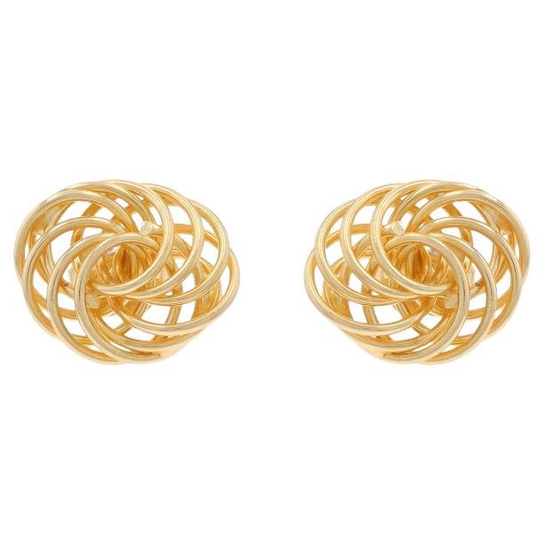 Gelbgold-Ohrstecker mit ineinander verschlungenen Kreisen - 14k durchbohrt