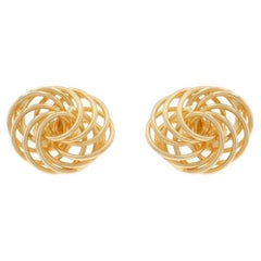 Gelbgold-Ohrstecker mit ineinander verschlungenen Kreisen - 14k durchbohrt