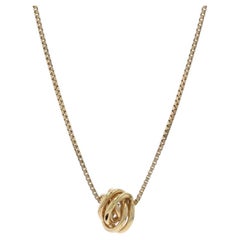 Yellow Gold Intertwined Circles Pendant Necklace 24" - 14k