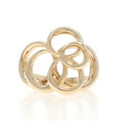 Yellow Gold Intertwined Circles Statement Ring - 14k