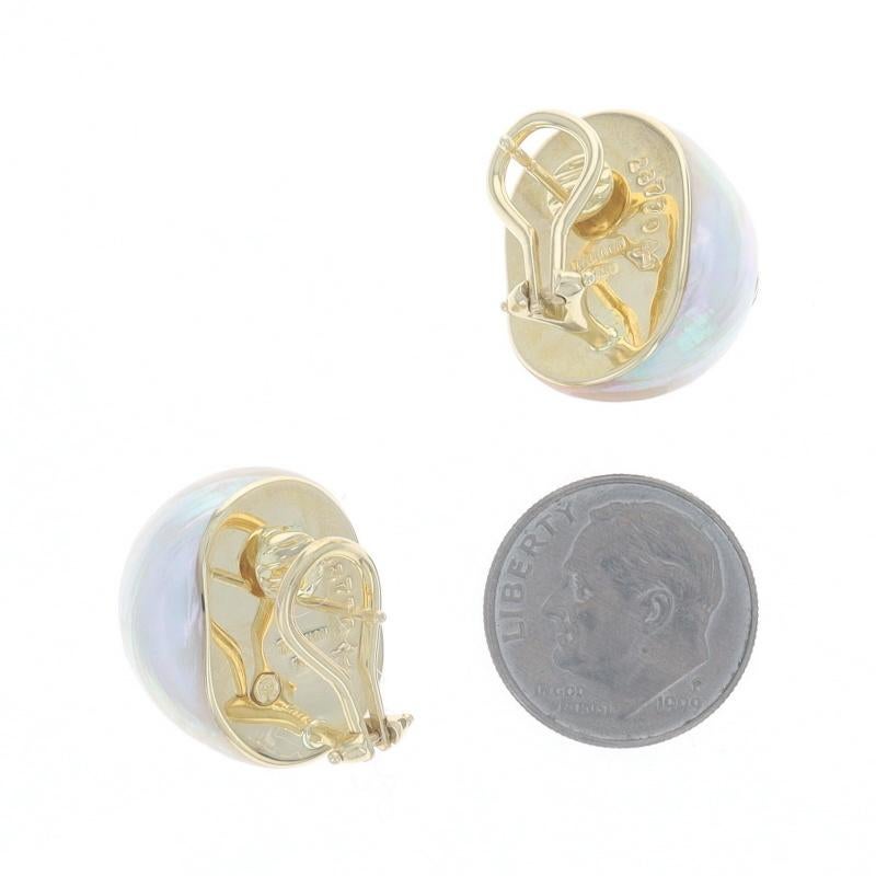 Orecchini a spirale a conchiglia in oro giallo Iolite Peridot Trianon 18k Polka Dot in vendita 2