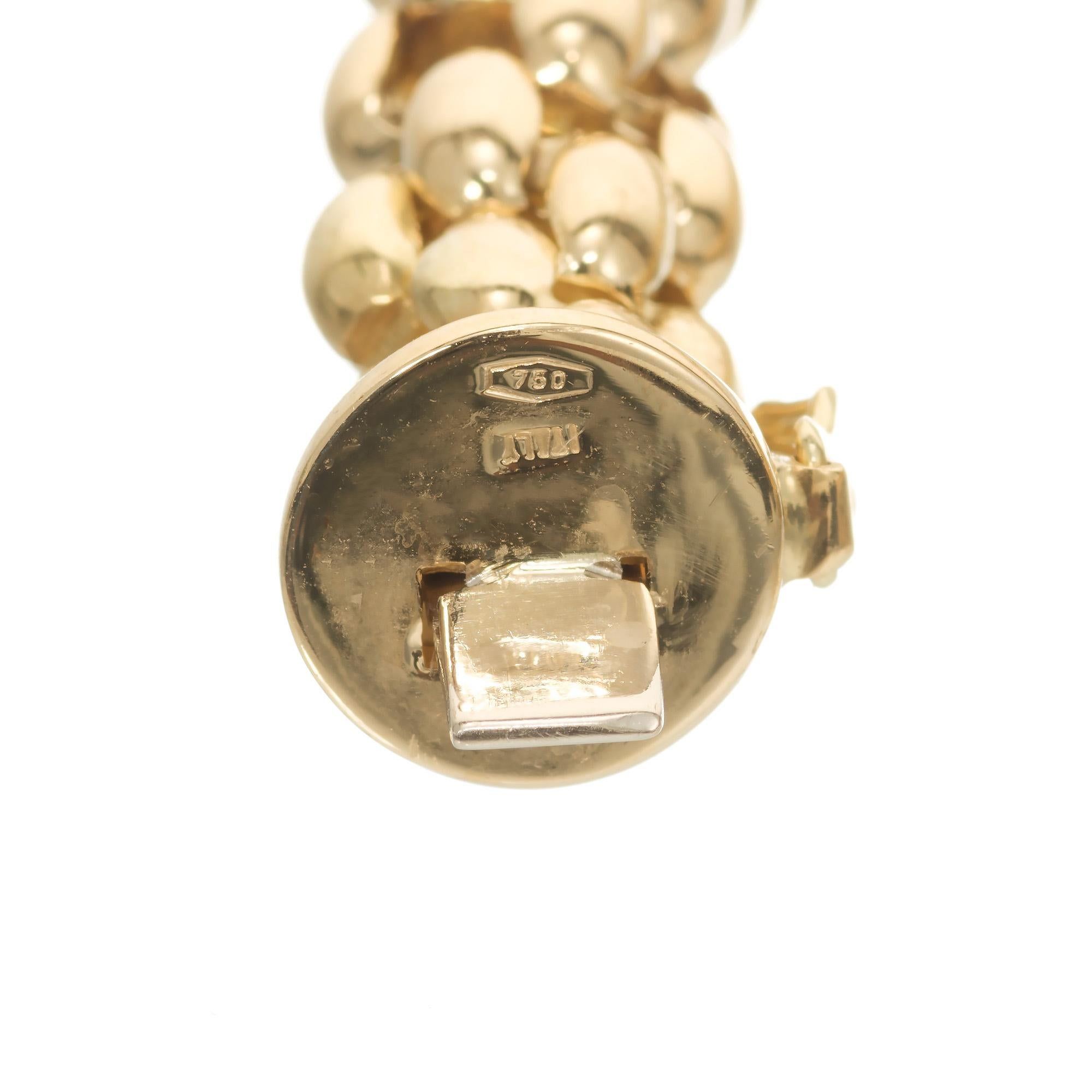 Bracelet à maillons italien en or jaune avec motif 3D  Pour femmes en vente