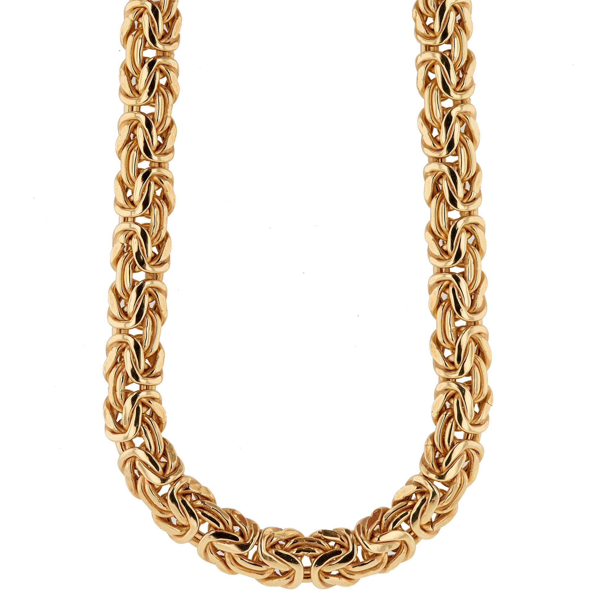Gelbgold Italienische Byzantinische Kette Halskette im Zustand „Neu“ in Miami, FL