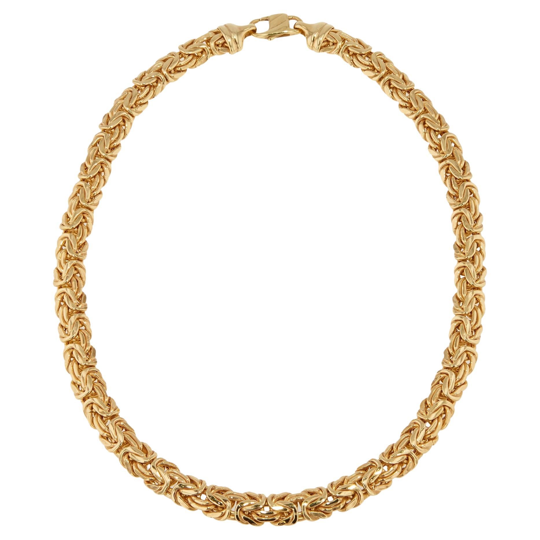 Yellow Gold Italian Byzantine Chain Necklace