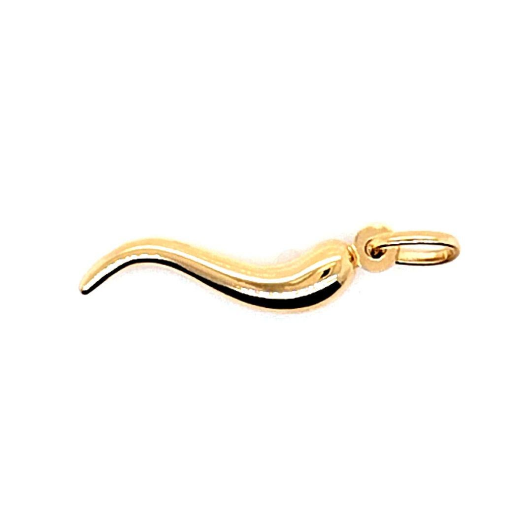 Yellow Gold Italian Horn Charm or Pendant In Good Condition For Sale In Coral Gables, FL