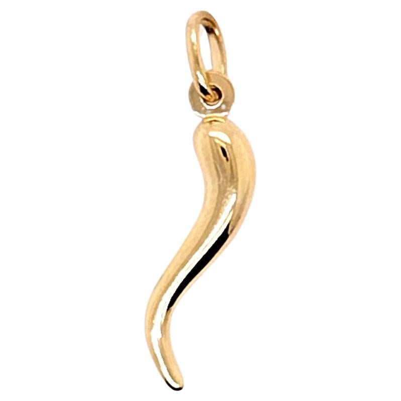 Yellow Gold Italian Horn Charm or Pendant