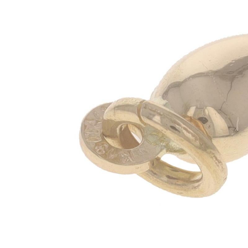 Women's Yellow Gold Italian Horn Pendant - 18k Good Luck For Sale