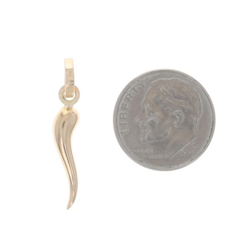 De las mujeres Yellow Gold Italian Horn Pendant 8