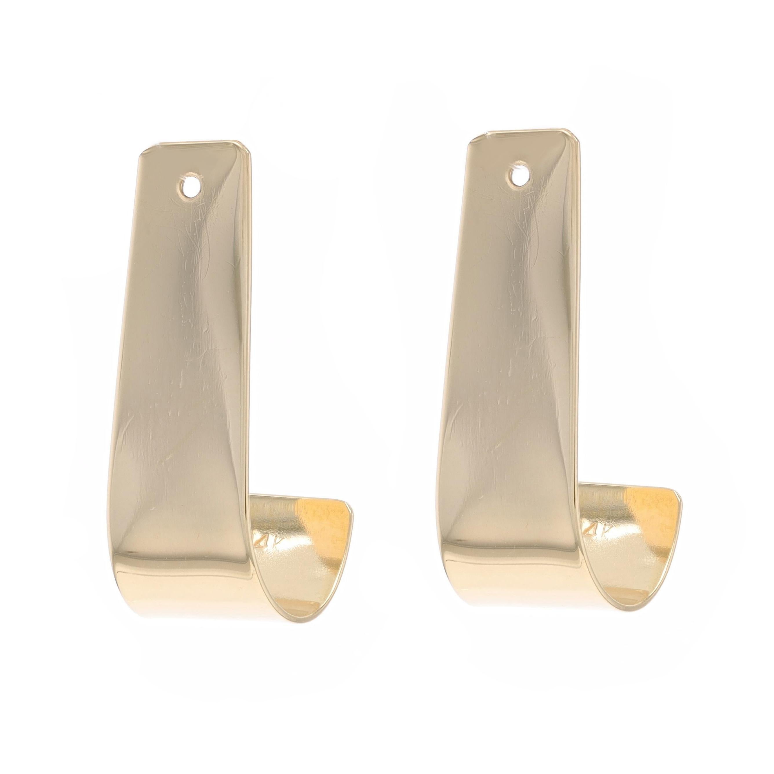 Metal Content: 14k Yellow Gold

Style: J-Hook Earring Enhancer Stud Jackets

Measurements
Tall: 1 1/32