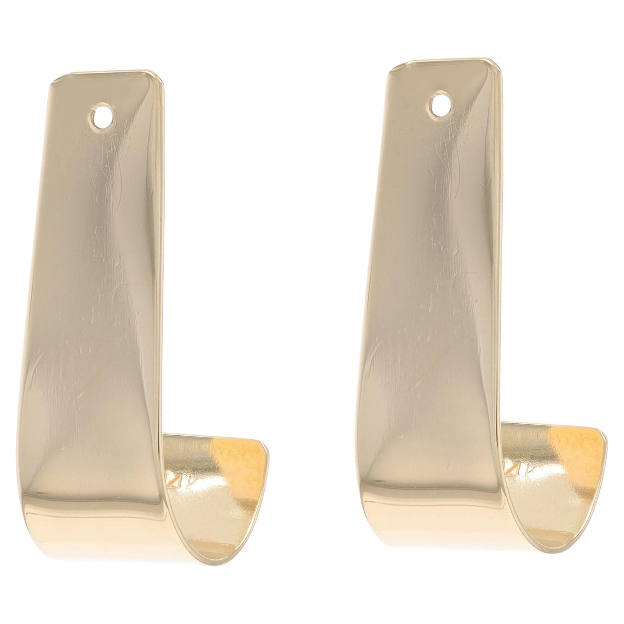 Yellow Gold J-Hook Earring Enhancers - 14k Stud Jackets