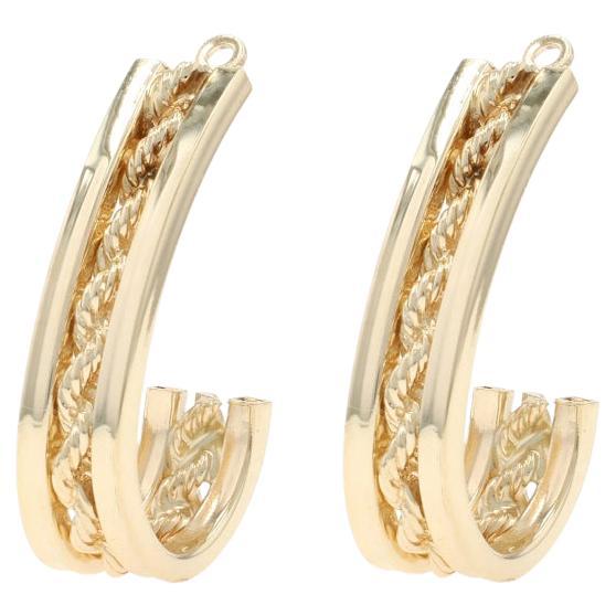 Yellow Gold J-Hook Earring Enhancers - 14k Stud Jackets