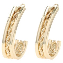 Yellow Gold J-Hook Earring Enhancers - 14k Stud Jackets