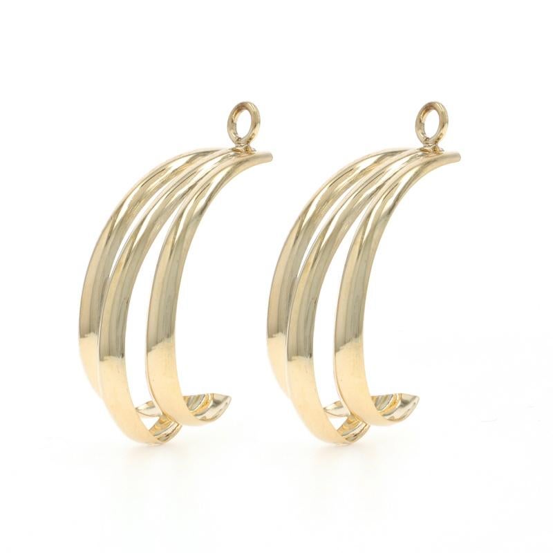 Gelbgold J-Hook Stud Jacket Ohrring Enhancers 14k im Zustand „Hervorragend“ im Angebot in Greensboro, NC