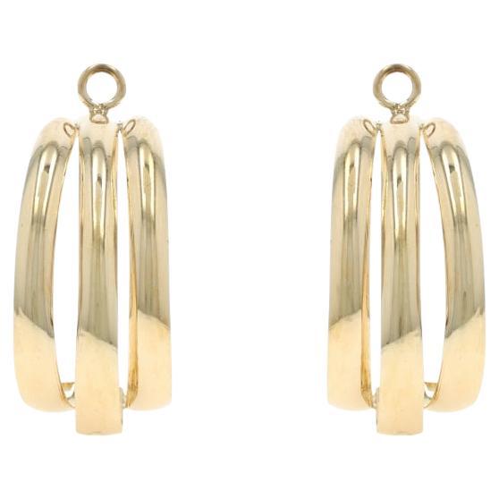 Gelbgold J-Hook Stud Jacket Ohrring Enhancers 14k im Angebot