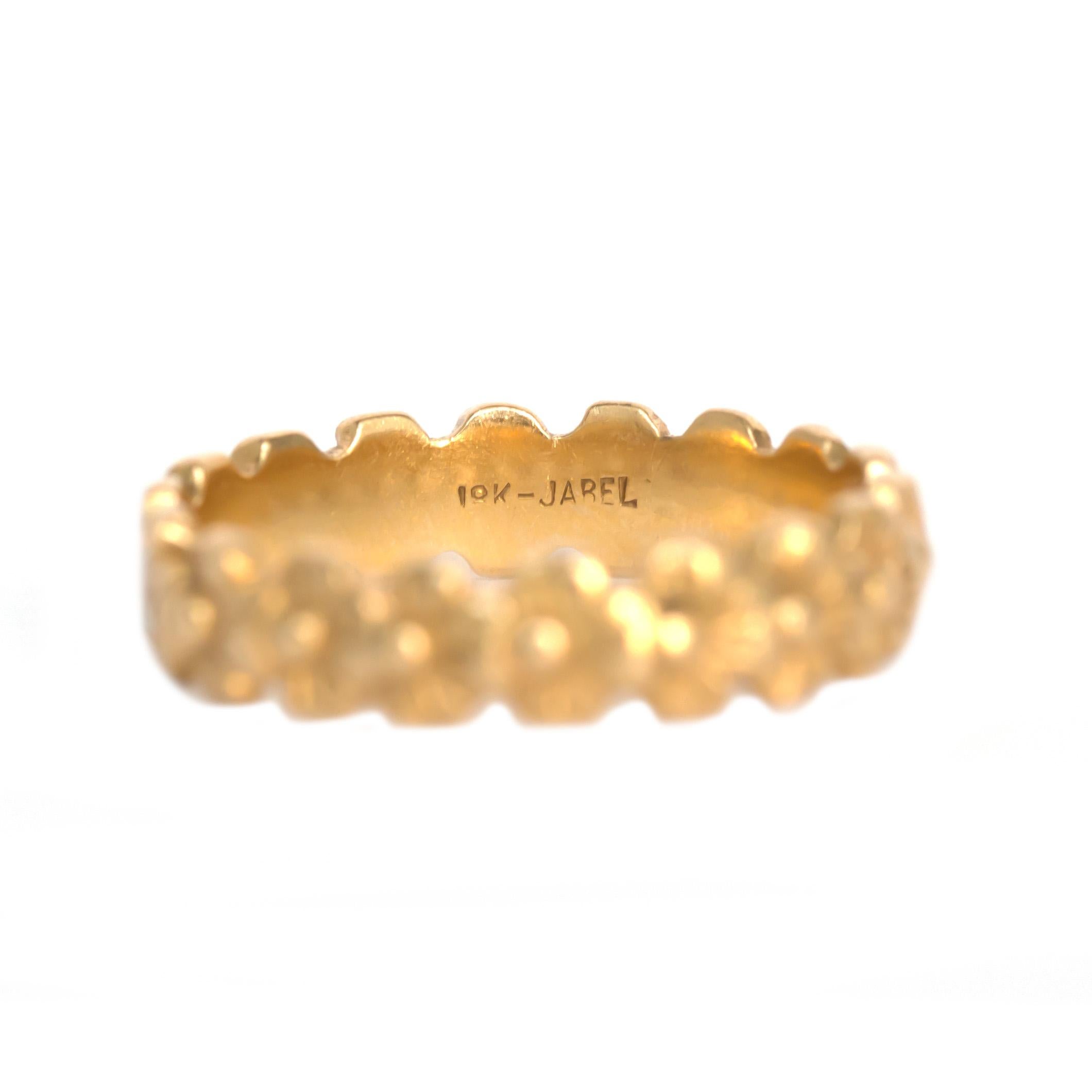 Designer: JABEL

Item Details: 
Ring Size: 6.25
Metal Type: 18 karat Yellow Gold [ Hallmarked & Tested ]
Weight: 3.7 grams

Width: 4.5mm 
Finger to Top of Stone Measurement: 1.6mm
Condition: Very Good 