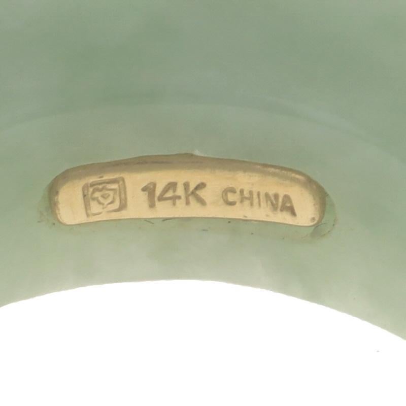 Fascia di giadeite in oro giallo - Anello 14k SZ 8 in vendita 3