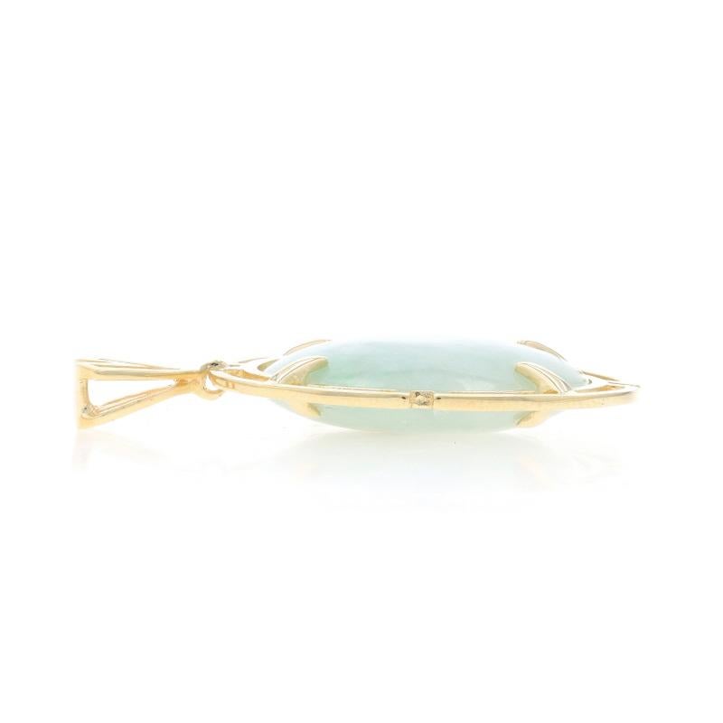 Pendentif solitaire rond en or jaune 14 carats avec double cabochon Excellent état - En vente à Greensboro, NC
