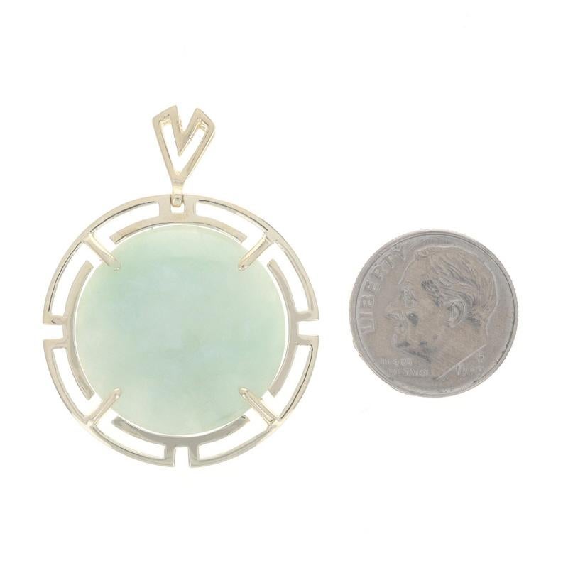 Pendentif solitaire rond en or jaune 14 carats avec double cabochon Pour femmes en vente