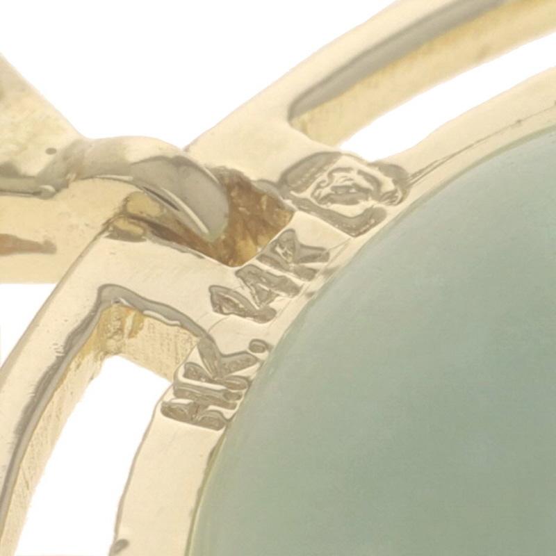 Pendentif solitaire rond en or jaune 14 carats avec double cabochon en vente 1