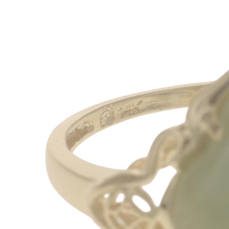 Anello solitario con cocktail di giadeite in oro giallo - 14k in vendita 3