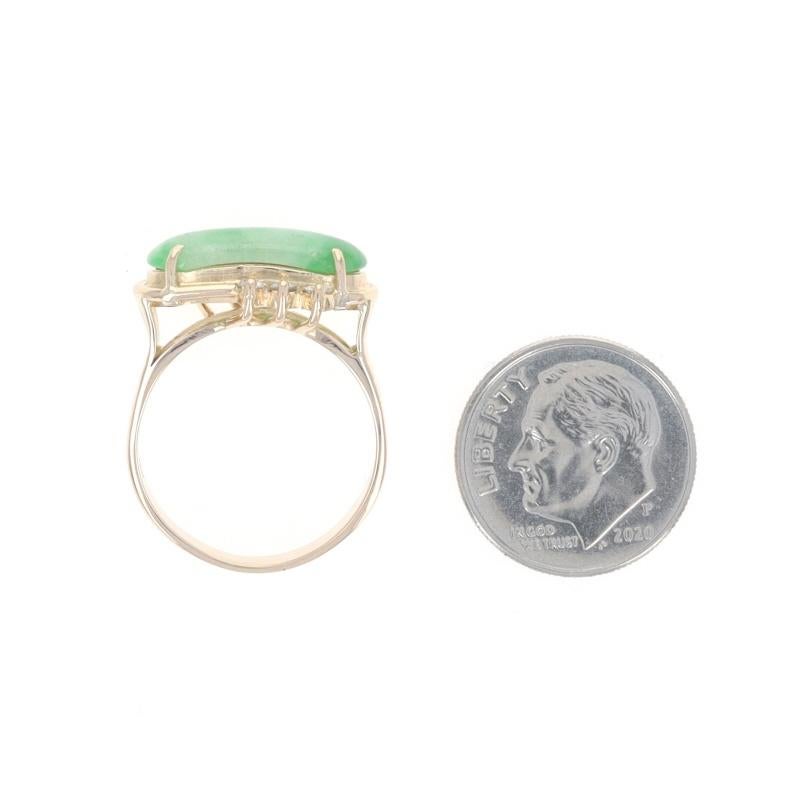 Bague en or jaune 18 carats, jadéite et diamants, taille en selle, 2,34 ctw Est-Ouest en vente 1