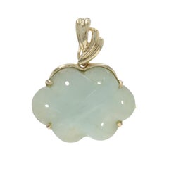 Yellow Gold Jadeite Endless Knot Enhancer Pendant - 14k Harmony Eternal Love