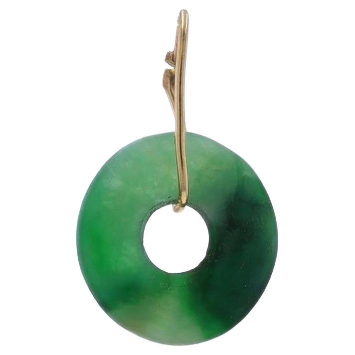 Pendentif solitaire en or jaune Jadeite - 14k Circle Disc