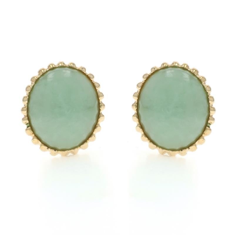 Contenuto del metallo: Oro giallo 14k

Informazioni su A. Stone

Giada naturale
Trattamento: Miglioramenti di routine
Taglio: Cabochon ovale

Stile: Borchia
Tipo di chiusura: Chiusura a farfalla

Misure

Altezza: 17/32