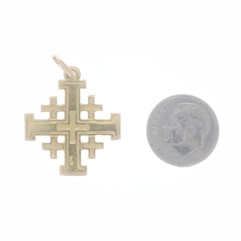 Gelbgold Jerusalem Kreuz-Anhänger - 14k Glauben im Zustand „Hervorragend“ in Greensboro, NC
