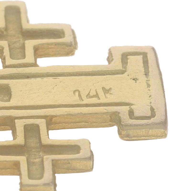 Gelbgold Jerusalem Kreuz-Anhänger - 14k Glauben für Damen oder Herren